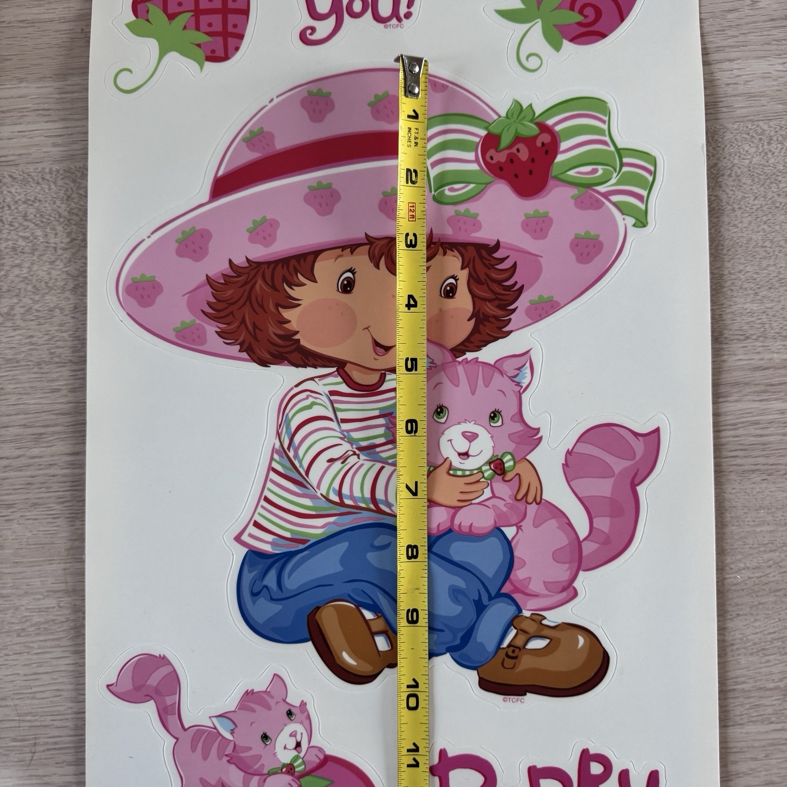 STRAWBERRY SHORTCAKE CUSTARD Cat 22 Jumbo Stick-ups wall stickers MURAL decals