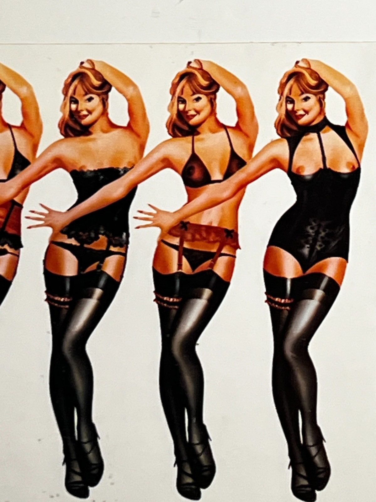 1974 FIORUCCI 7 Women in Lingerie Sticker Very RARE & Cool Milano !