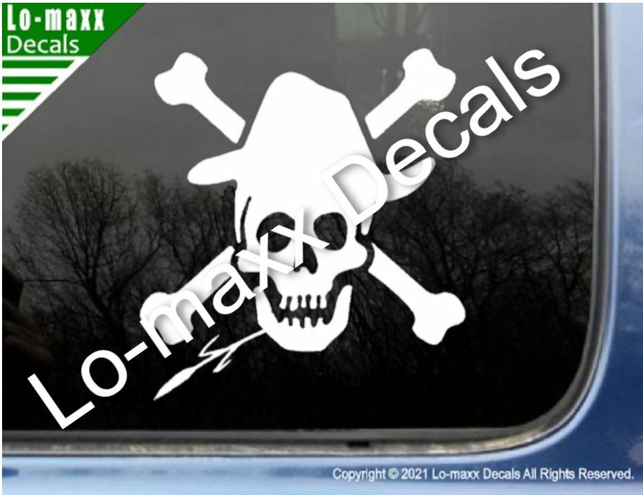 Country Boy Hillbilly Farmer Skull And Crossbones Original Die Cut Vinyl Decal
