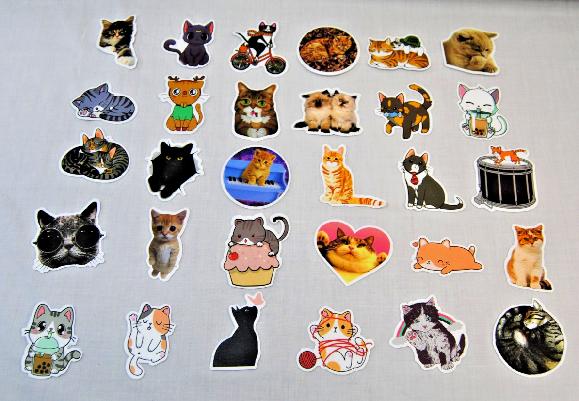 Cute Cat Stickers for Laptop, Water Bottles for Kids to Adults 200Pcs T2693
