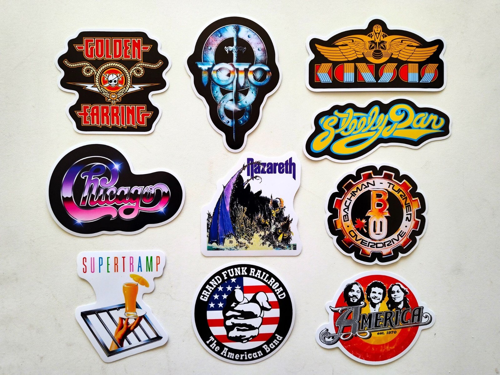 Classic Rock Sticker Pack (10) Set 9 Chicago Nazareth America Golden Earring
