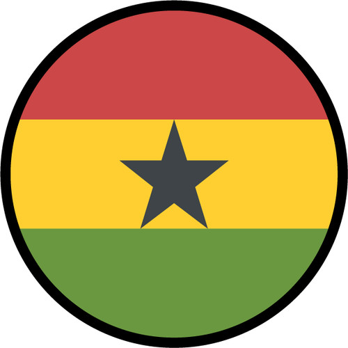 Ghana Flag Circle Sticker Decal