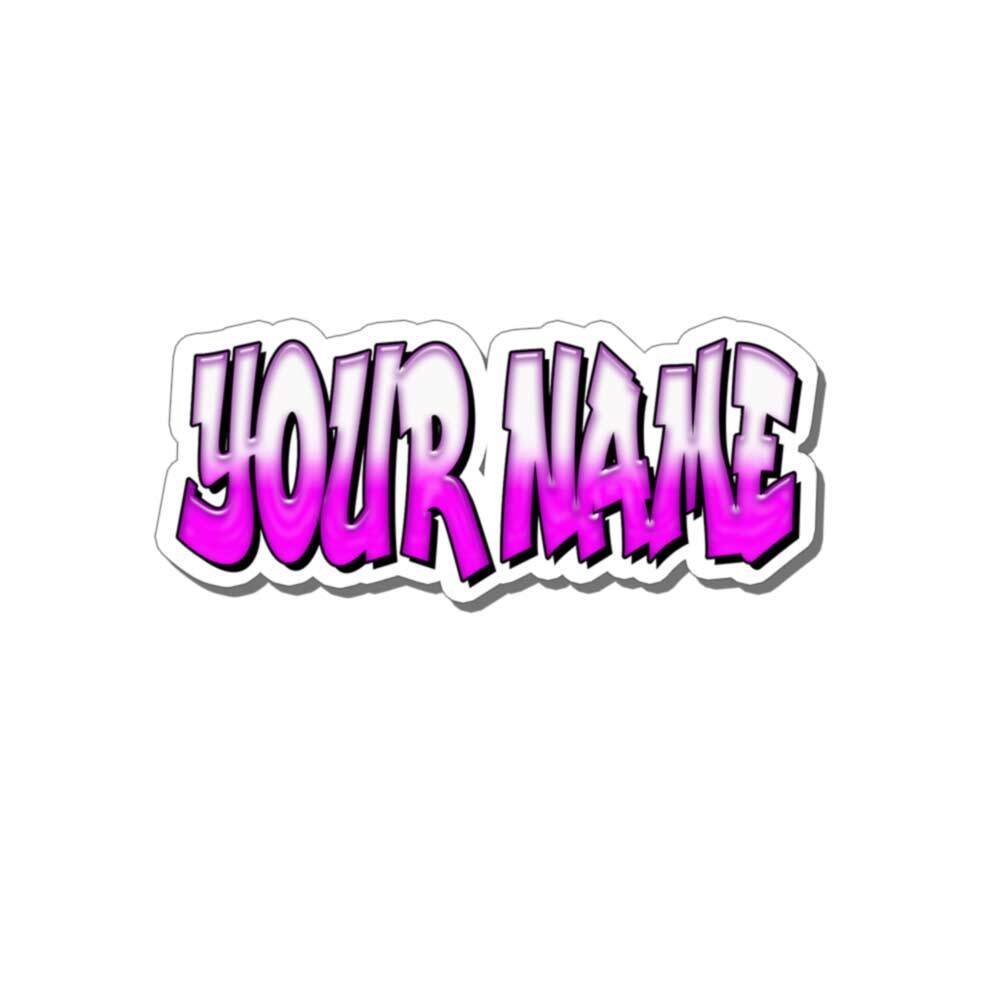 Custom Personalized Graffiti Name Decal Sticker PINK & WHITE or YOUR CHOICE