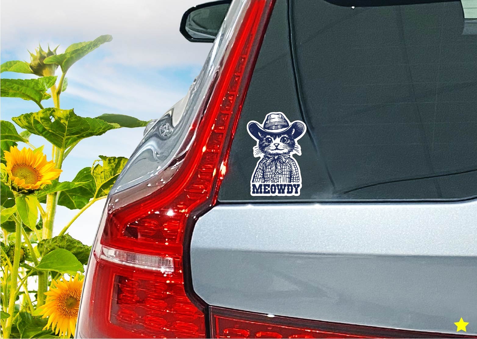 Meowdy Cat Decal Sticker Cowboy Hat Western Country Vibes Kitty Decor Pardner