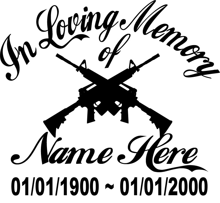 Loving Memory – Military Sticker Decal Memorial Personalized Army Marine Veteran