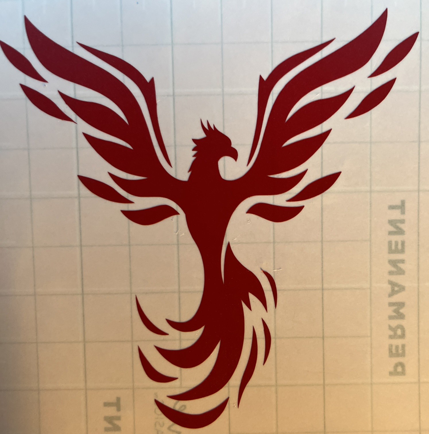 Vinyl Decal, Red, Phoenix, 4.25", Indoor/Outdoor