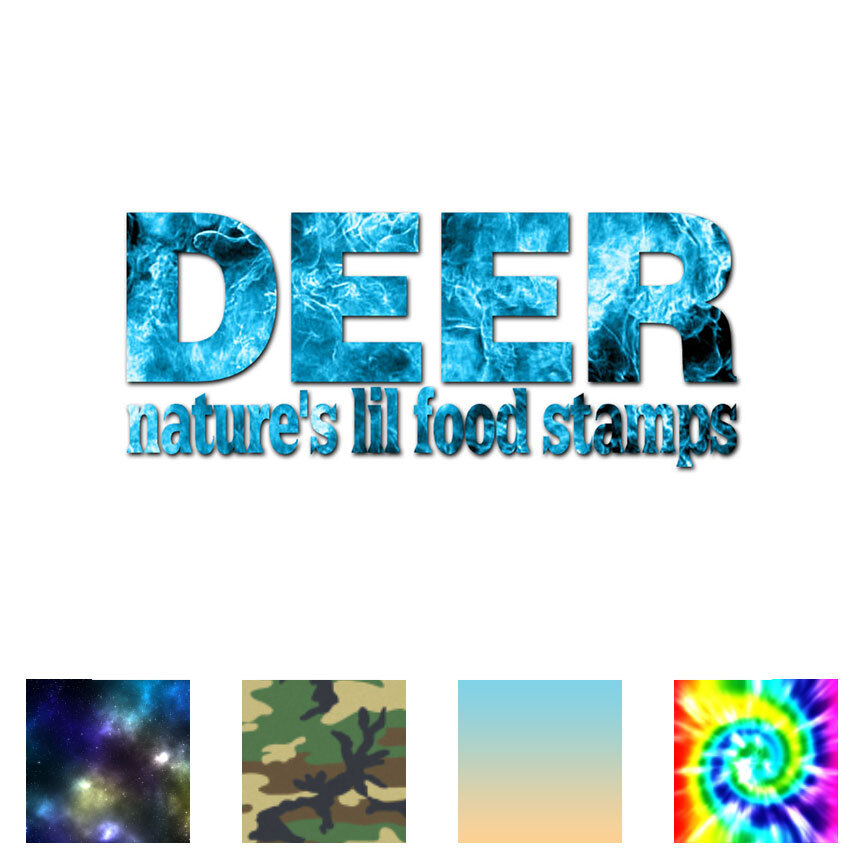 Deer Natures Food Stamps – Decal Sticker – Multiple Patterns & Sizes – ebn3855