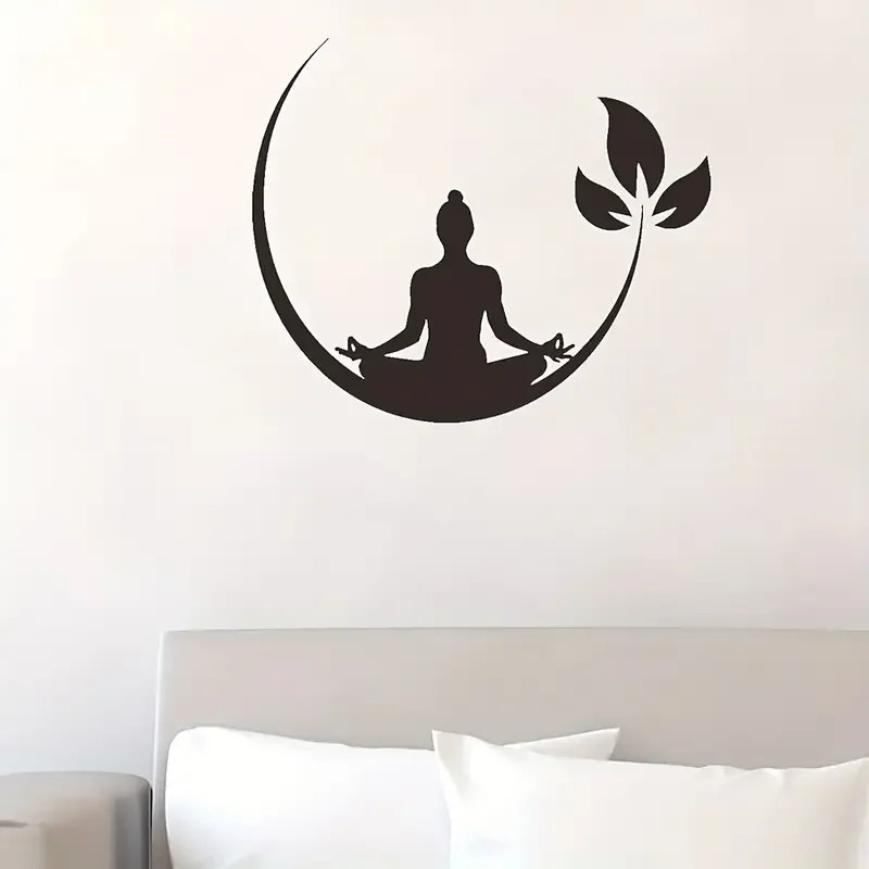 Wall Sticker With Yoga Pattern, For Bedroom/ Living Room/ Wall Decoration