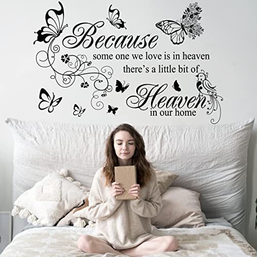 Wall Decals Inspirational Wall Saying Because Someone We Love is in Heaven