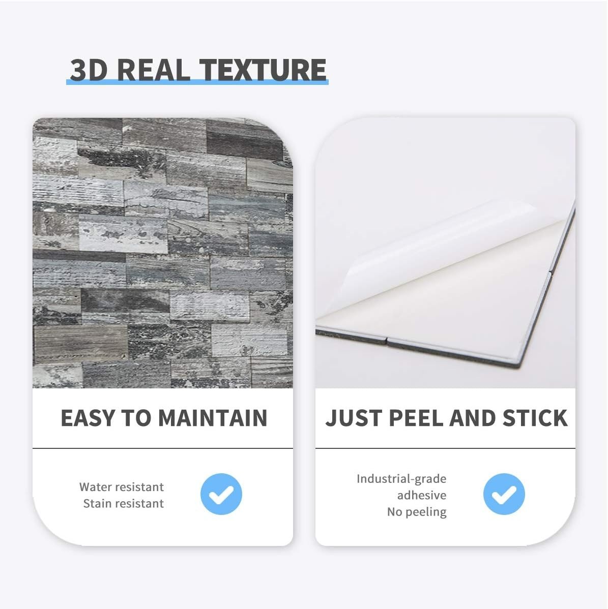 Peel and Stick Wall Panels Green Wood Argyle 5 Sheets Waterproof DIY Backsplash