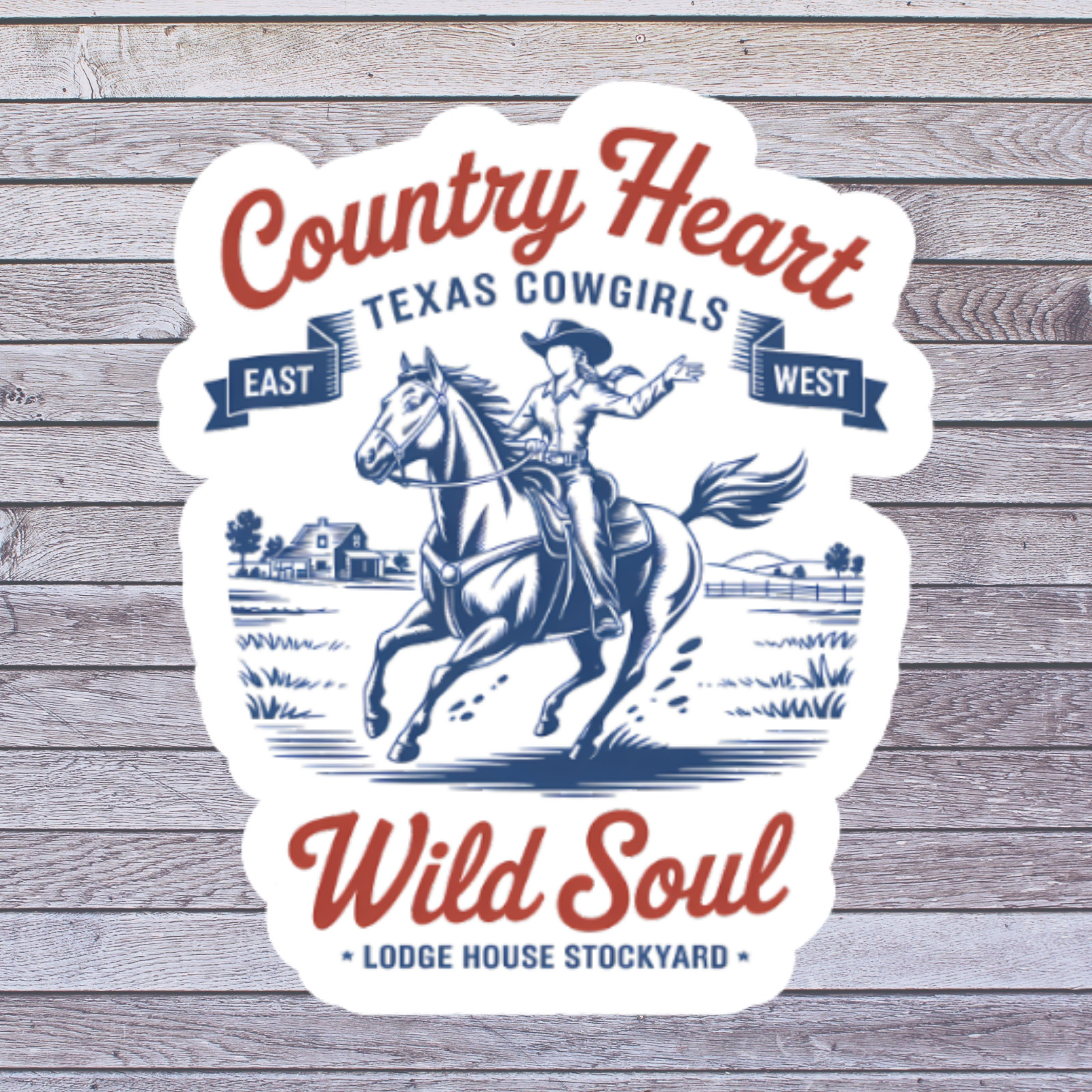 Cowgirl sticker vinyl decal country heart wild soul horse ranch western art