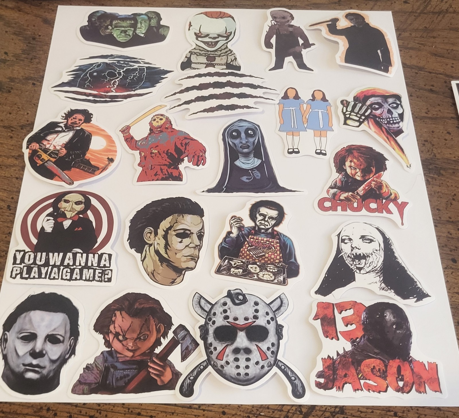 10 PCS Halloween Scary Spooky Movie Characters Stickers BRAND NEW Set B