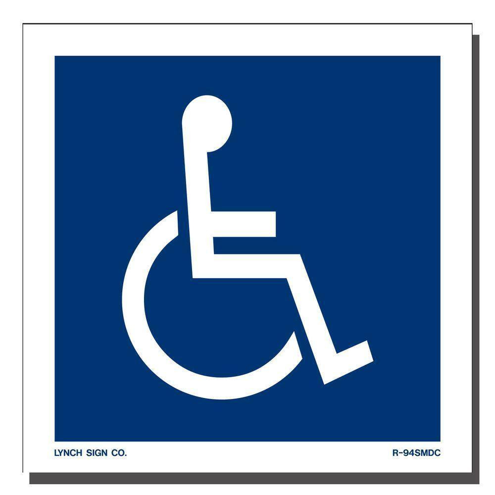 5 In. X 5 In. Decal Blue on White Sticker Accessible Symbol