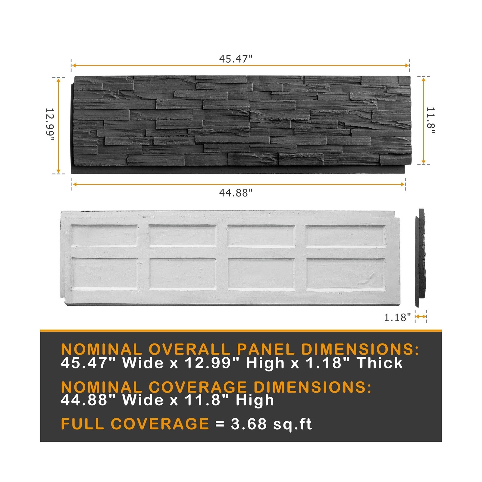 ROOMTEC 6-Packs Faux Stone Wall Covering Panels for Interior and Exterior Dec…