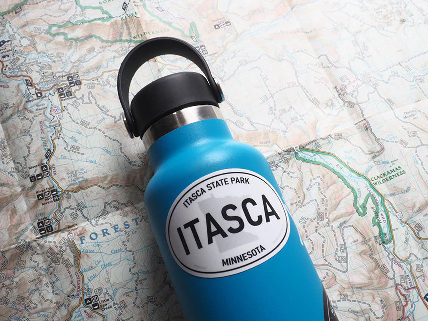 Itasca State Park Minnesota White Oval Bumper Sticker