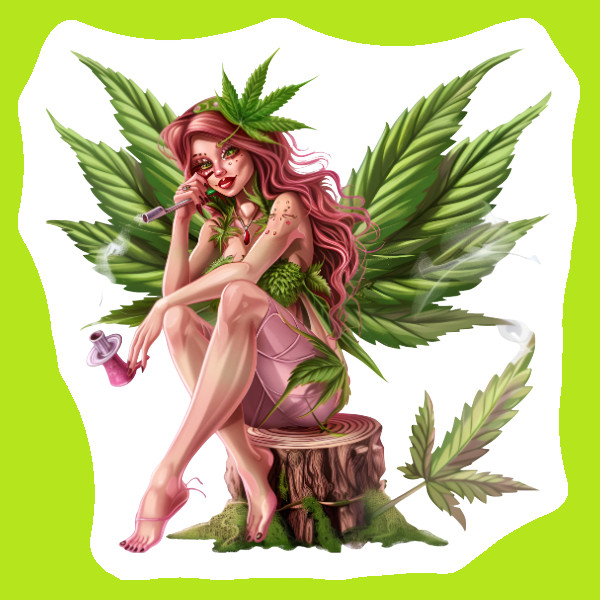 Weed Fairy Vinyl Sticker 420 Marijuana Decal Stoner Gifts Fairycore Whimsical