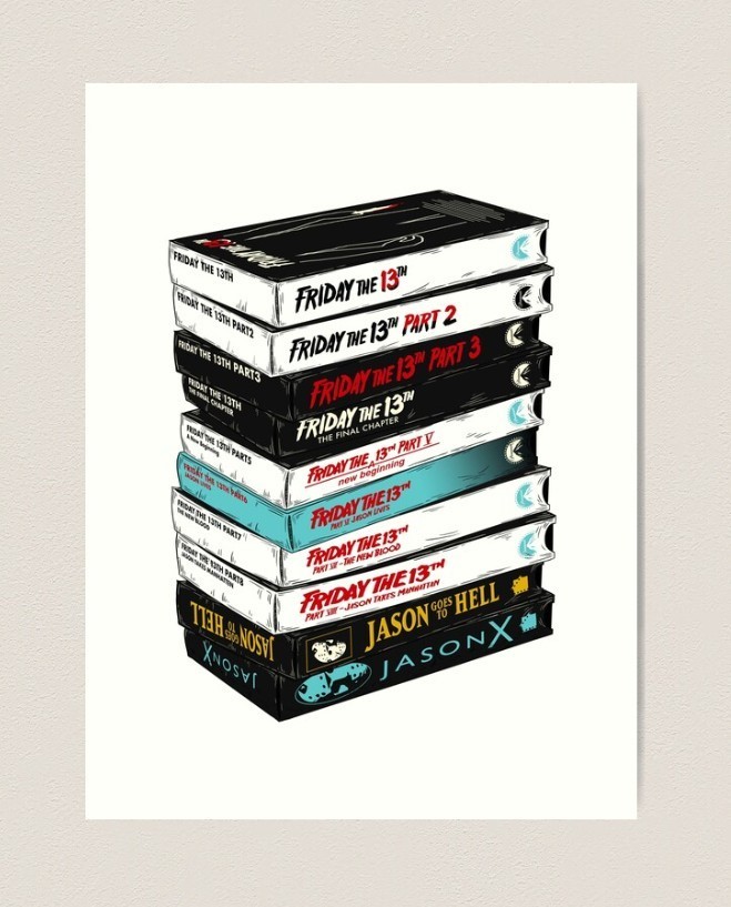 Friday the 13th Movie Stack Vinyl Sticker 5" Jason 80s Horror Removable Reusable