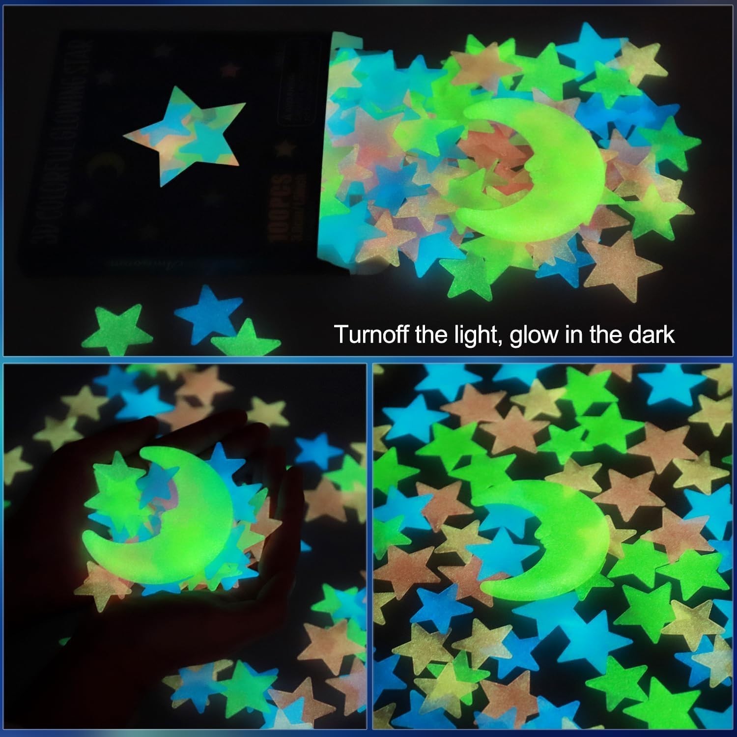 Glow in the Dark Stars – 100-Piece Luminous Wall Stickers for Magical Rooms