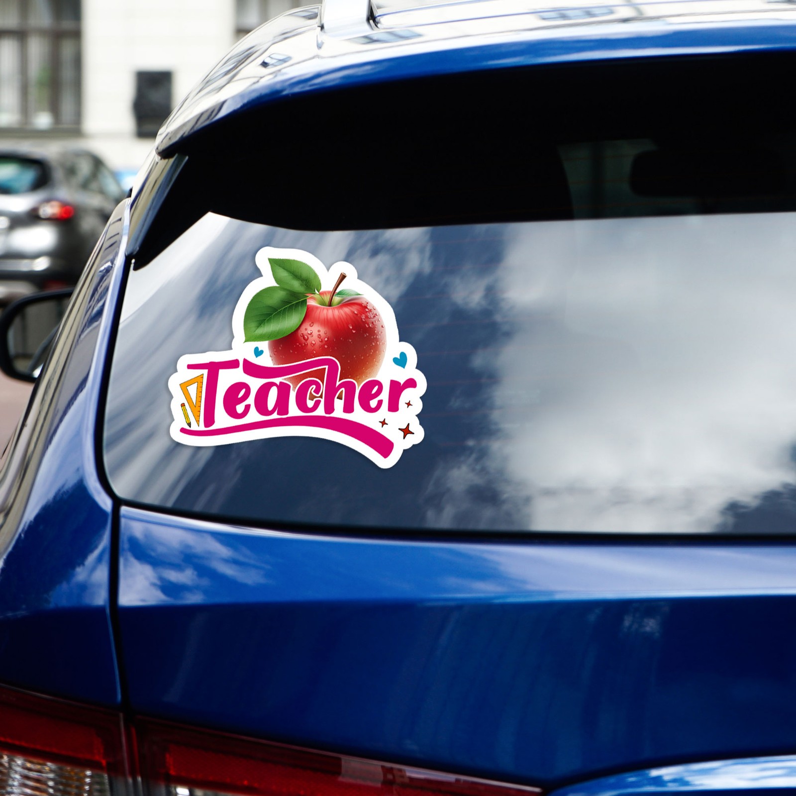 Teacher Apple – Vinyl Decal Sticker – Car Window Laptop – #924