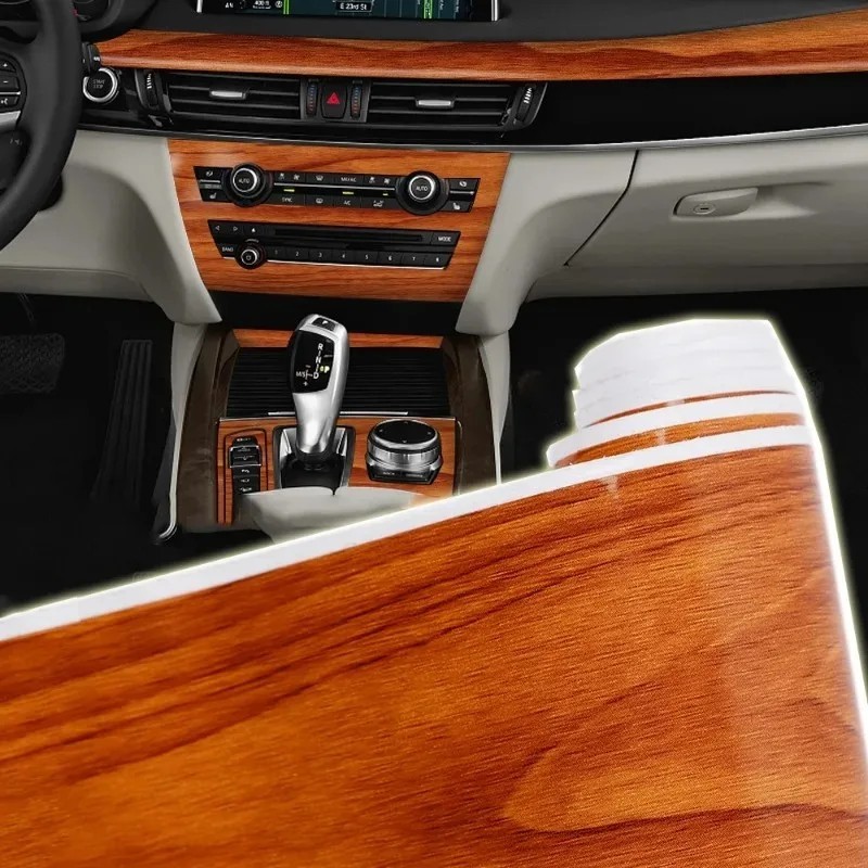 High Gloss Wood Grain Vinyl for Car Interior Furniture Countertop Wrap Sticker
