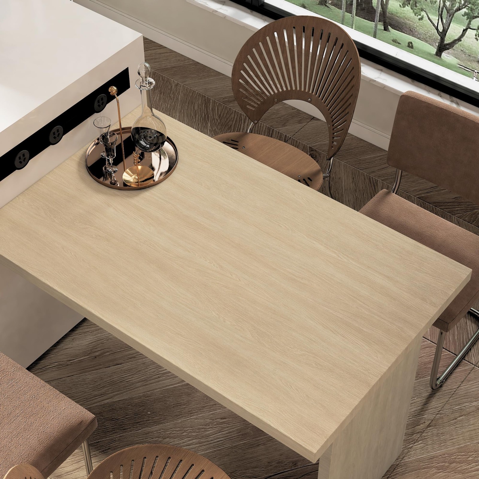 TOTIO Light Brown Wood Grain Contact Paper Peel and Stick Beige Oak Textured …