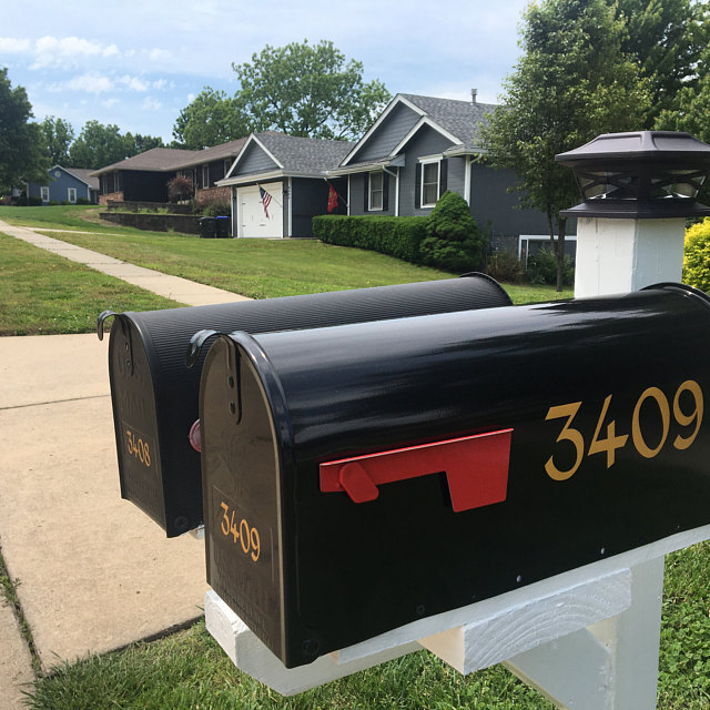 SET OF 2 – Custom Mailbox Numbers REFLECTIVE Vinyl Decals Stickers house street