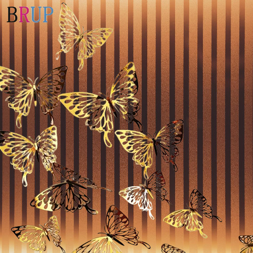 12pcs/ lot New 3D Hello Garden Silver Butterfly Wall Stikar Art Home Decorations