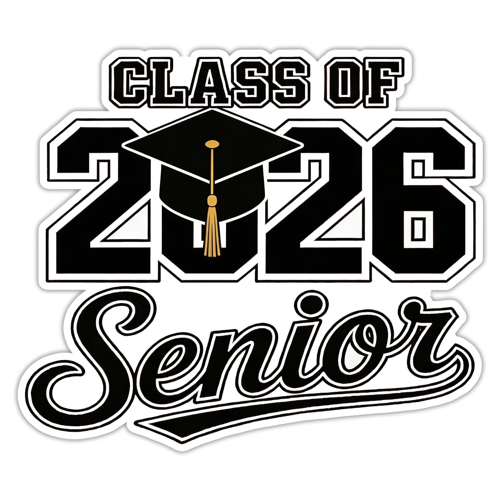 Class of 2026 Stickers Senior Graduation Grad Night Decoration Sports Vinyl Base