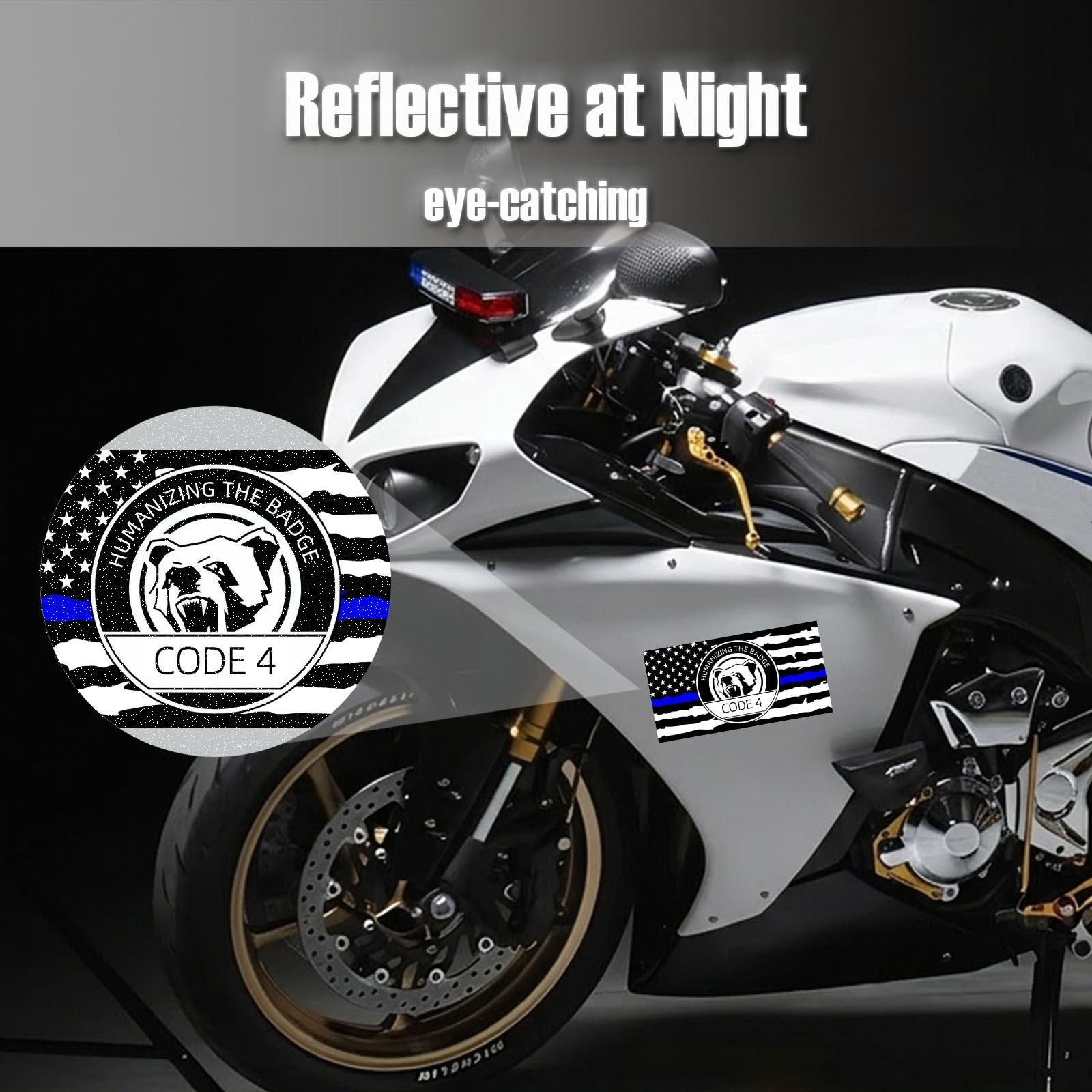 Code 4 Sticker Police, Thin Blue Line Sticker, Police Support Stickers – Amer…
