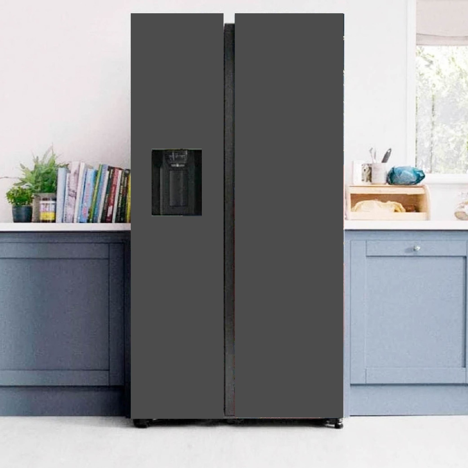 Modern Gray Refrigerator Wrap Kitchen Appliance Cover