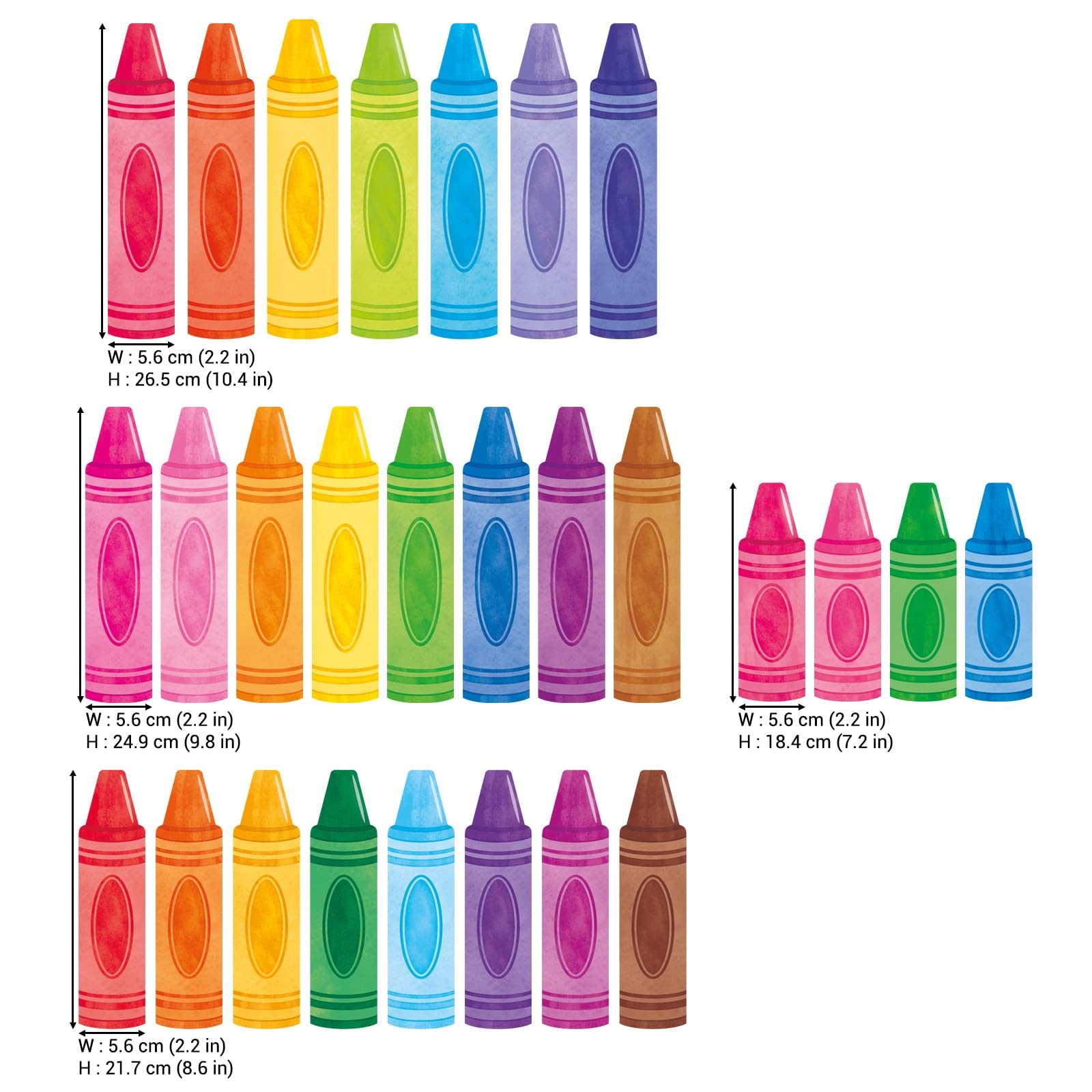 Color Crayon Window Clings – Double-Sided Pencil Window Stickers for Classroo…