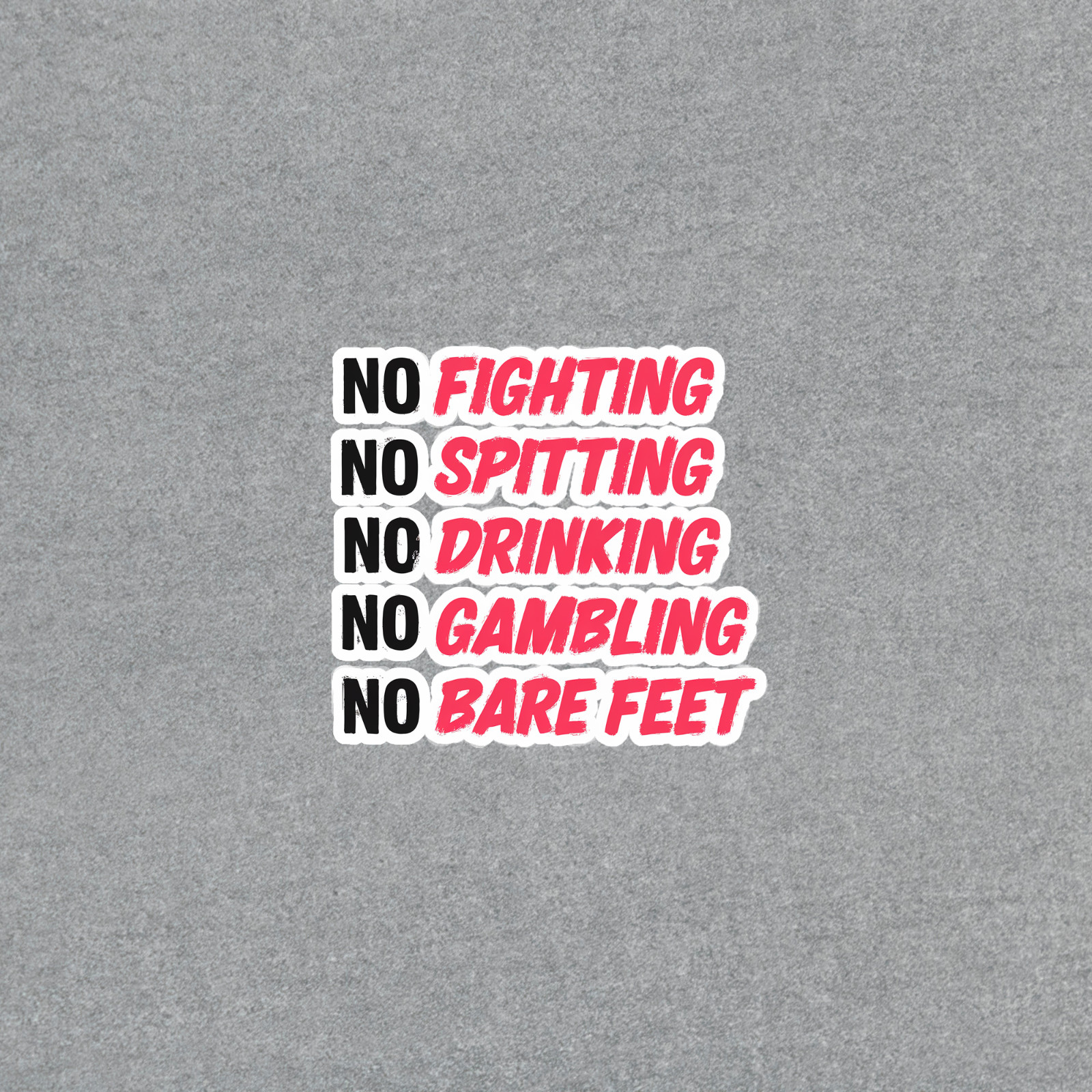 No Fighting No Spitting No Drinking No Gambling No Bare Feet Funny Bar Sign #357