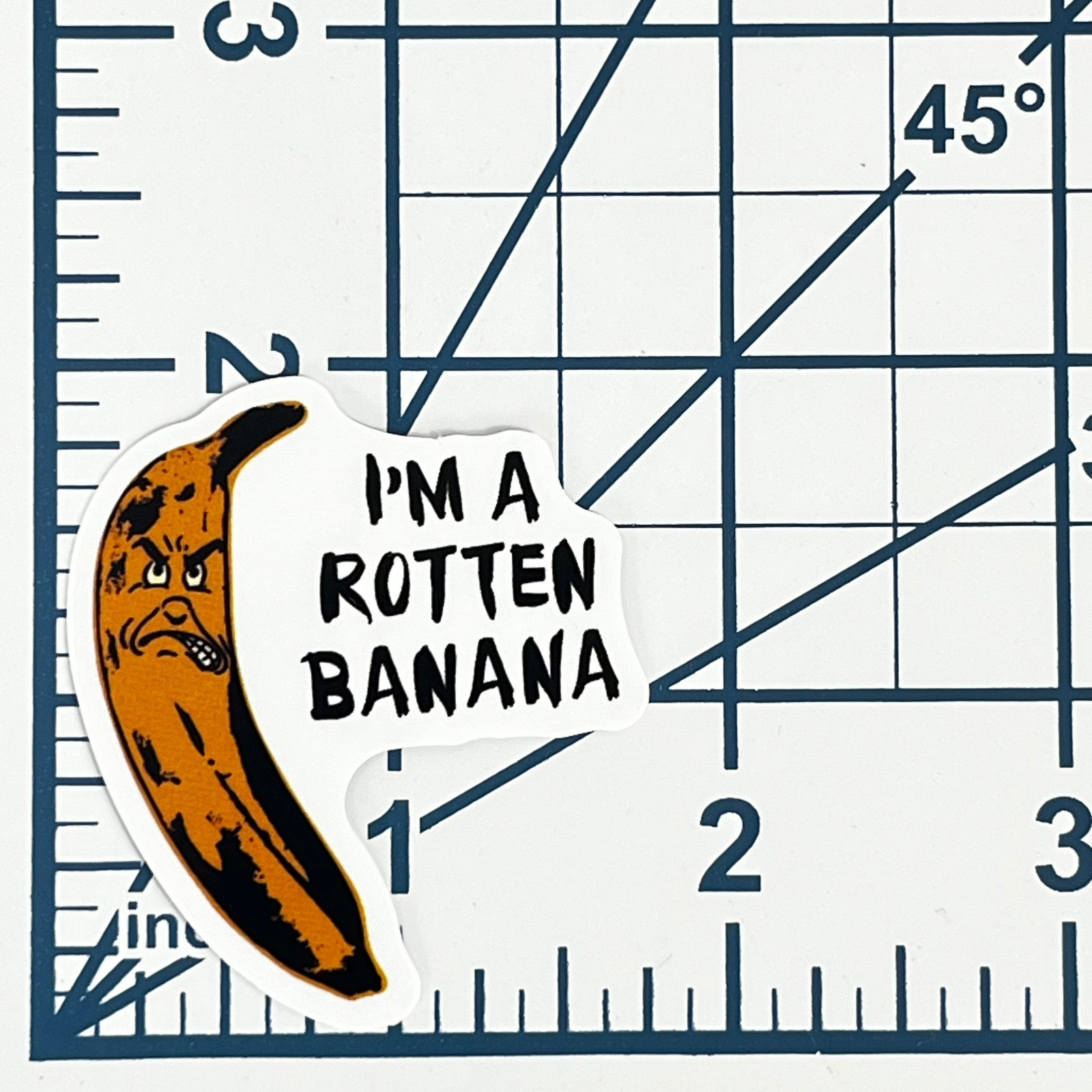 Rotten Banana Vinyl Sticker Funny Sarcastic Grumpy Fruit Humor Gift
