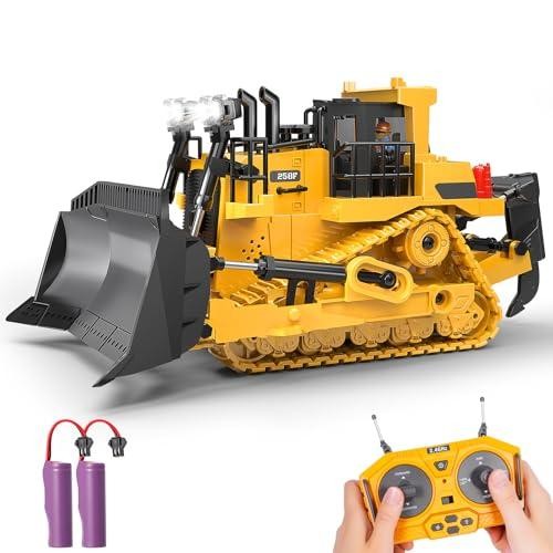 RC Bulldozer Toy for Boys, Remote Control Play Bulldozer Construction Vehicles