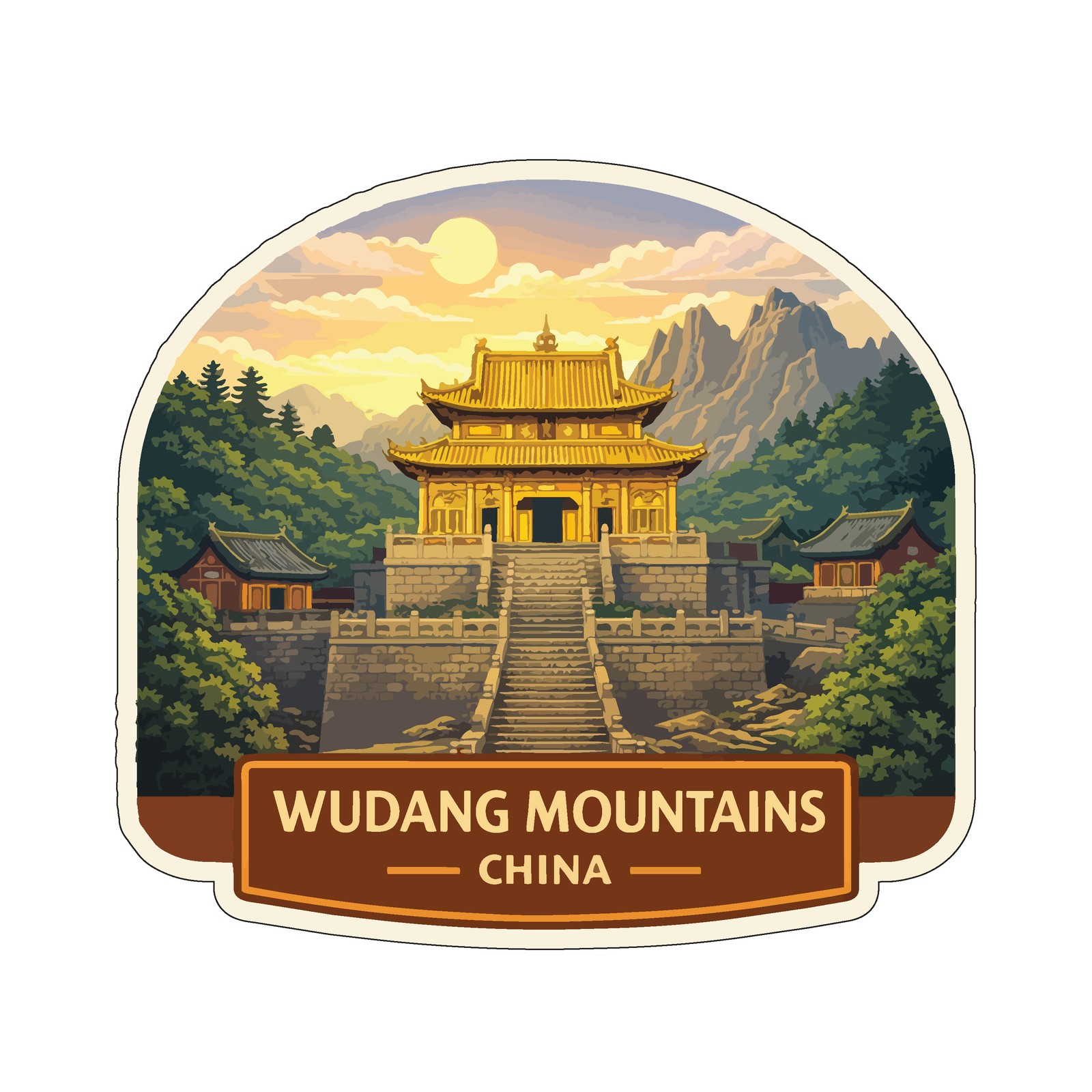 Wudang Mountains Taoist temples China Sticker Decal Vinyl Die-Cut World Heritage