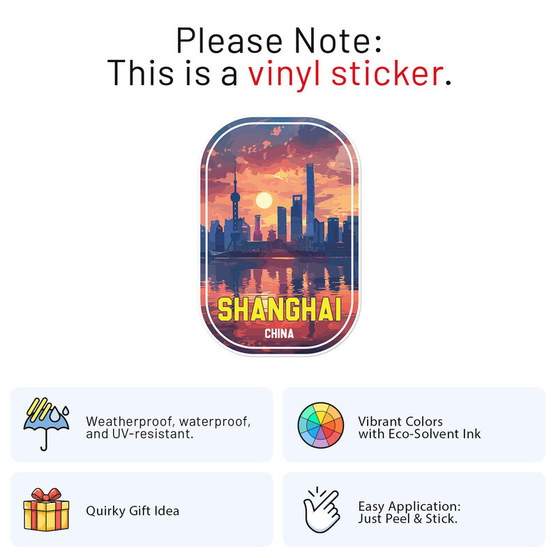 Sunrise China Shanghai City Car Bumper Sticker Vinyl Decal