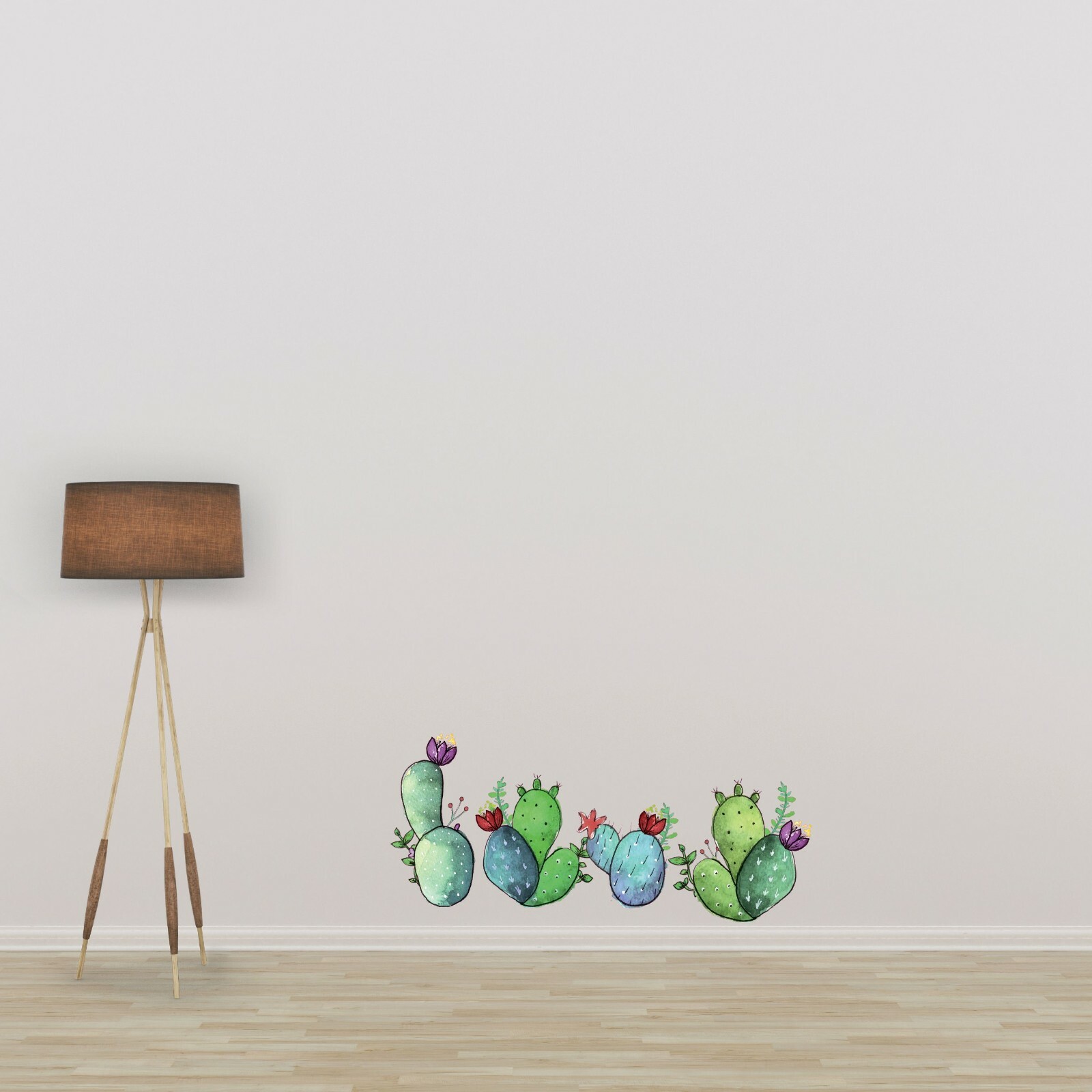 Vinyl Cactuses Decal Home Art Multicolored Succulents Wall Decal Stickers 9×20