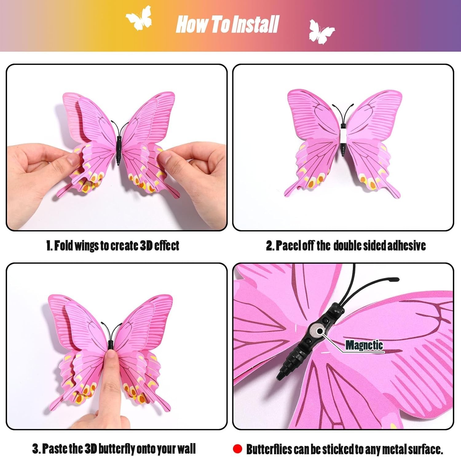 Contemporary Butterfly Refrigerator Stickers