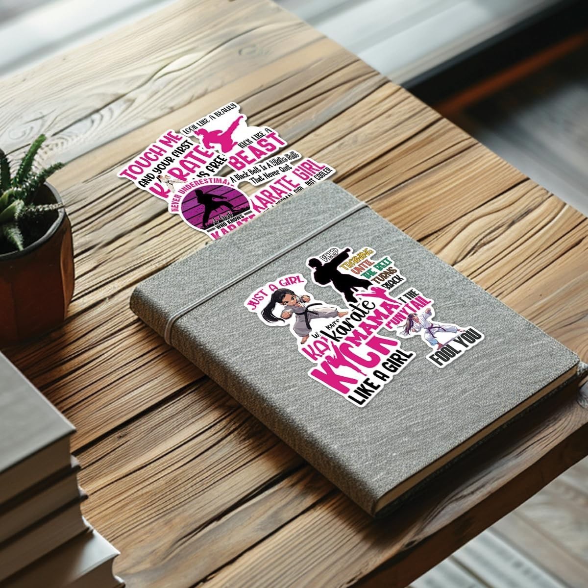 10pcs Karate Girl Sticker, Karate Power, MMA Karate Decal for Karate Fighter