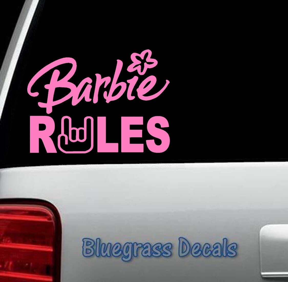 Barbie Rules Decal Sticker Car Truck SUV Van Mirror Wall Mattel Vintage D1030