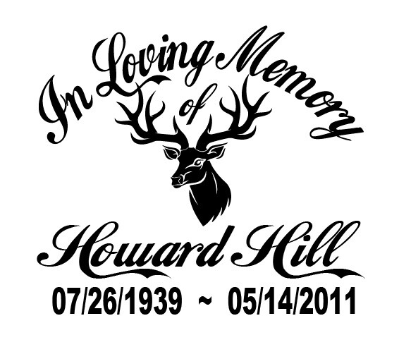 In Loving Memory Of – Hunter Deer Sticker Decal Window Memorial Personalized