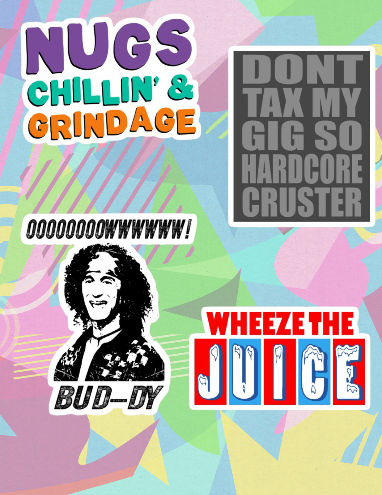 Encino Man 90's Movie 4pc Sticker Pack
