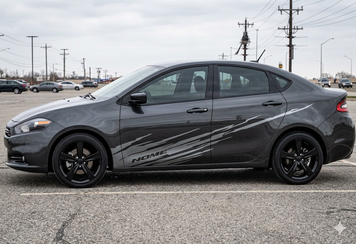 Ripped Stripe Fits: Dodge Dart Graphics Decal on 3M Film