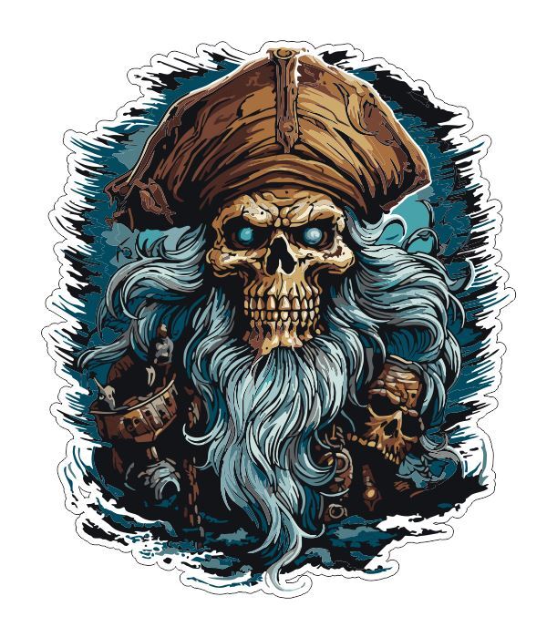 Skull Pirate Sticker A36