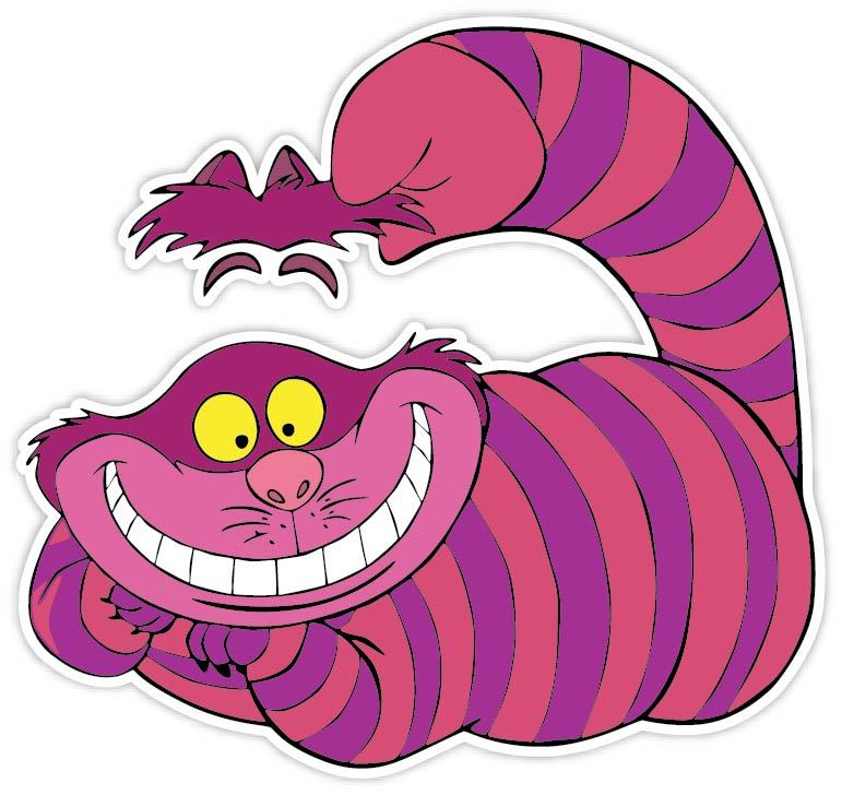 Alice in Wonderland Cheshire Cat Cartoon Kids Vinyl Sticker Decal Wall *SIZES*