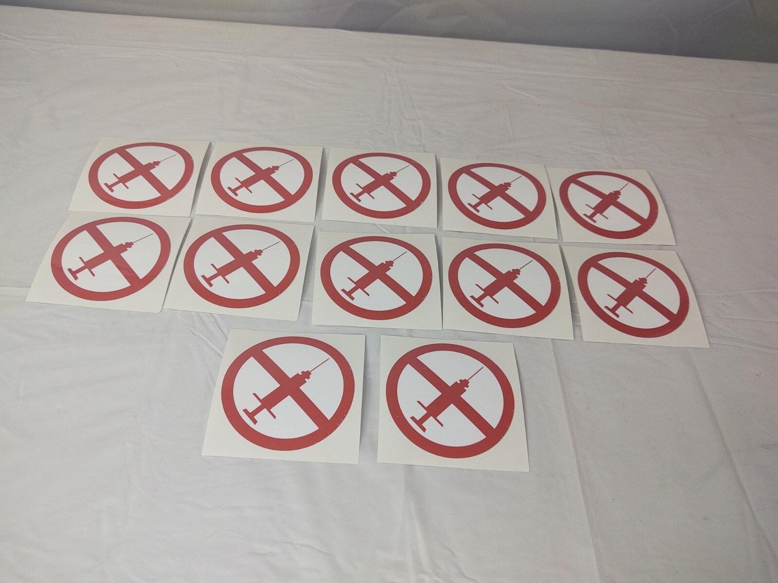 No Syringe Needles Round Trash Can Receptacle Stickers 12 Individual Stickers