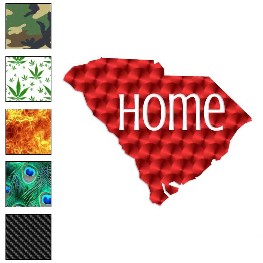 South Carolina Home State, Vinyl Decal Sticker, 40 Patterns & 3 Sizes, #3842