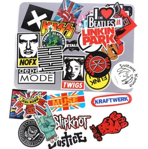 Rock Band Stickers Lot Punk Music Heavy Metal Bands Sticker Decal 100PCS