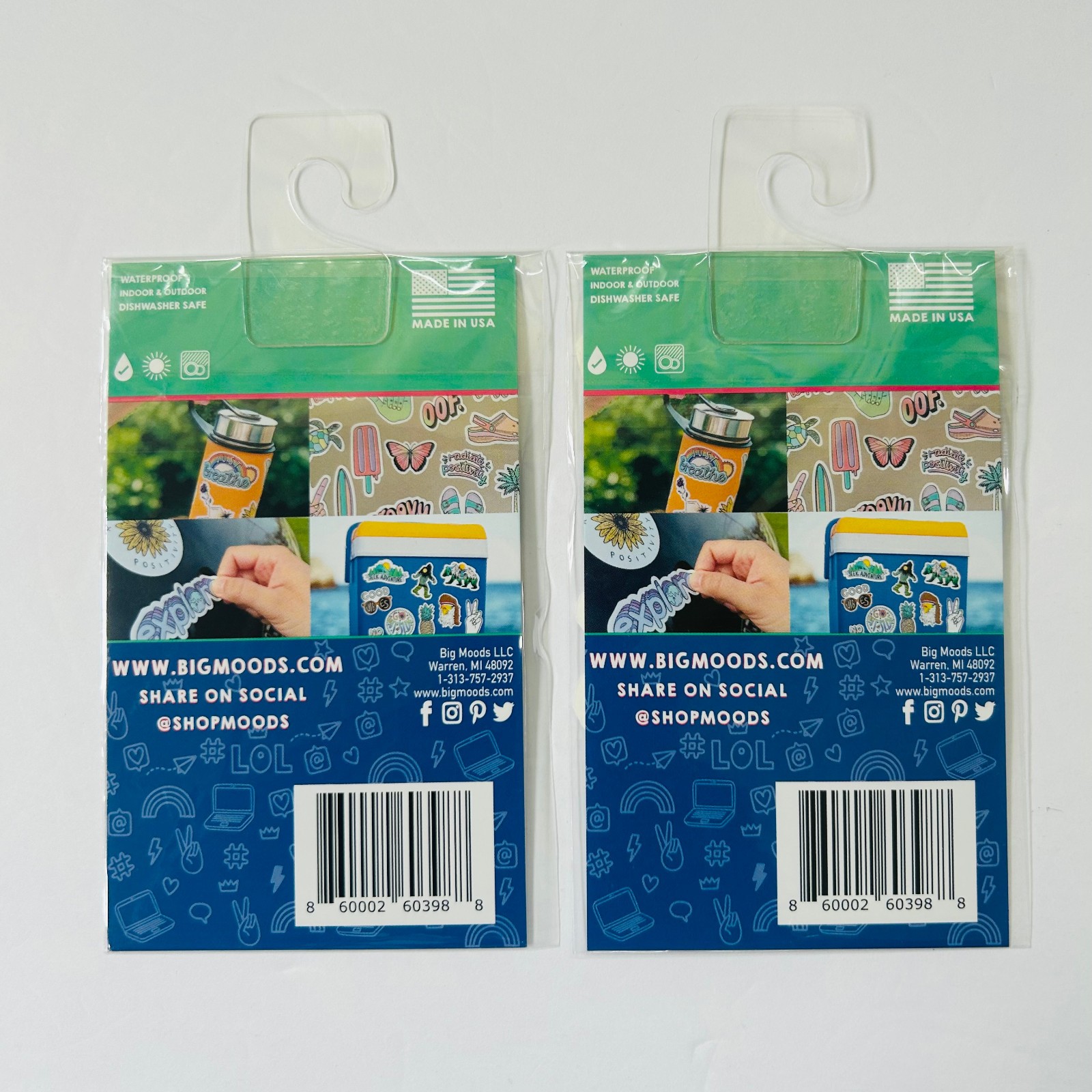 BIG MOODS Vinyl Sticker outdoors, mountains and bear theme – 2 pk – NEW!