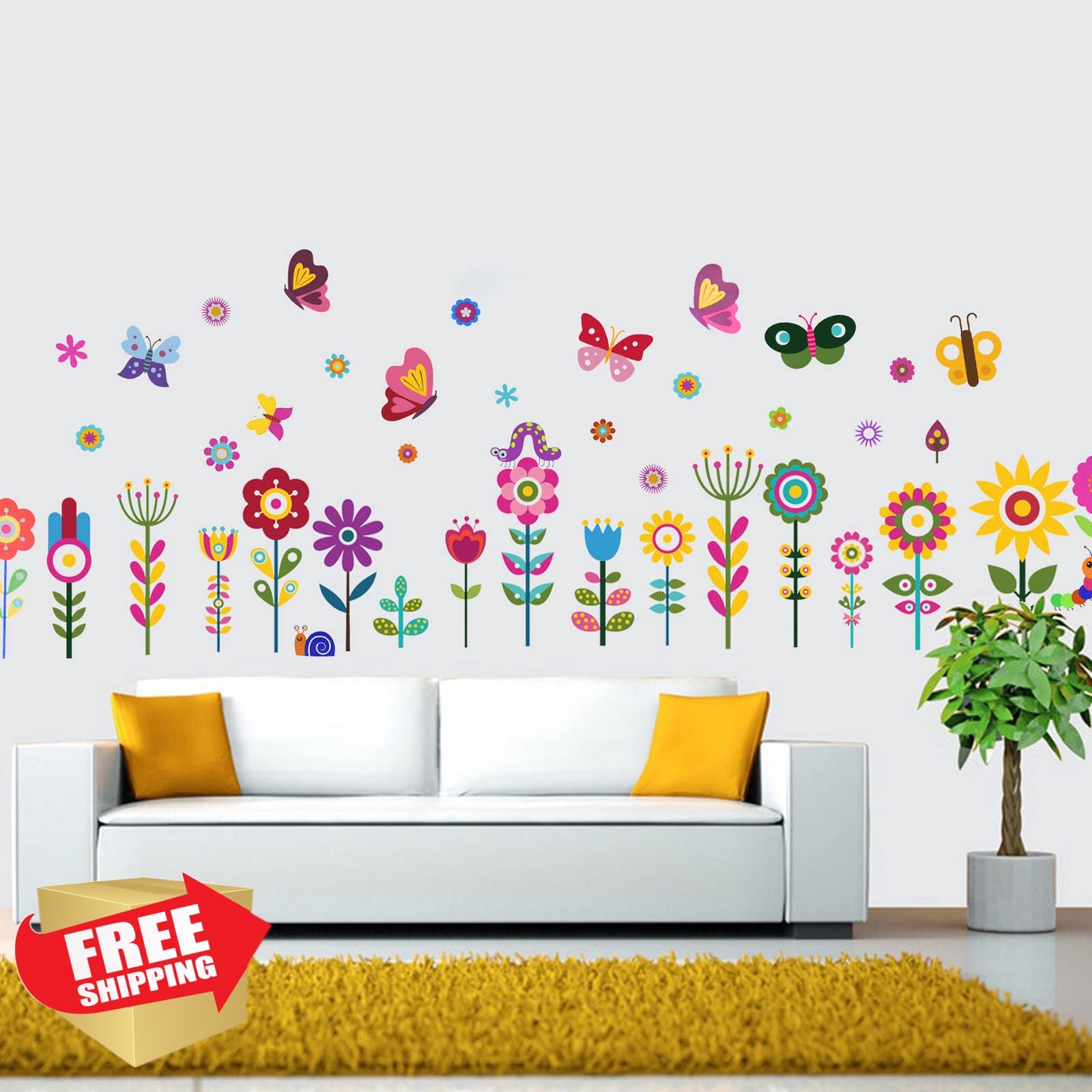 Maydahui Garden Flower Wall Decals